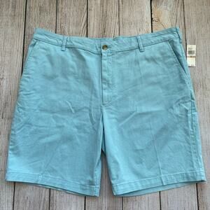 NWT IZOD Saltwater Stretch Chino Shorts Men’s 42 Classic Fit 9.5” Inseam Blue